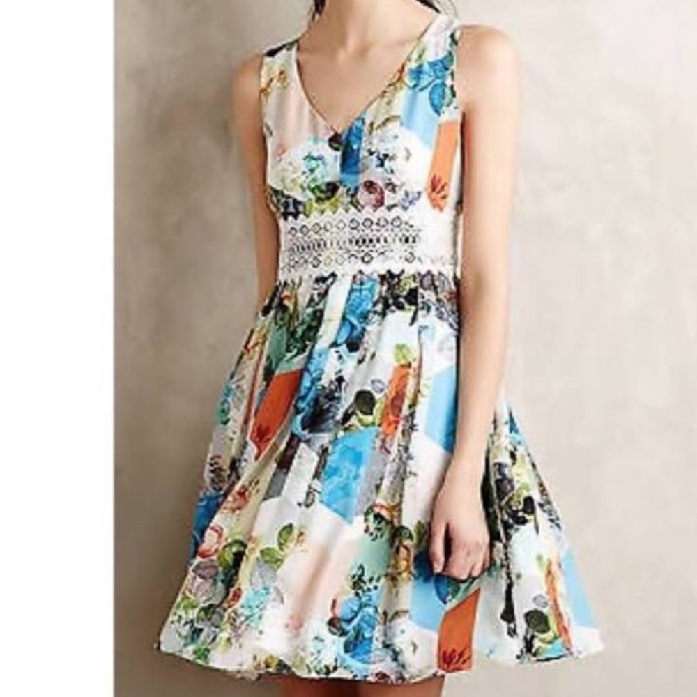 Anthropologie Patchwork Petals Dress sz.4